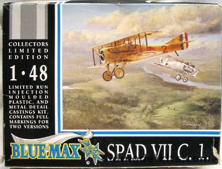 Blue Max 1/48 Spad VII C.1 Limited Edition plastic model kit
